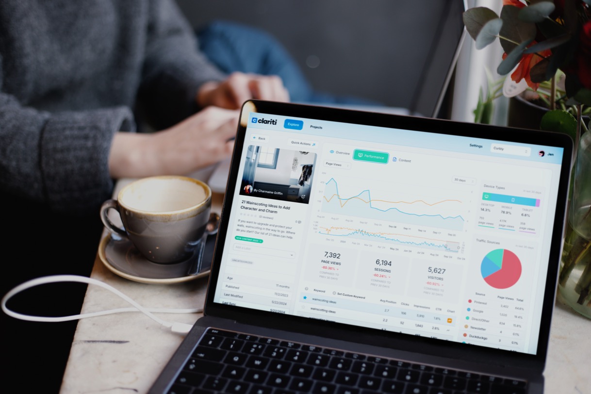 Photograph of a person using Clariti on a laptop.