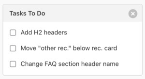 Screenshot of Tasks To Do