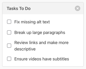 A list of tasks from within a project in Clariti.