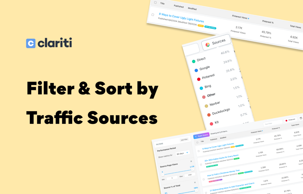 Filter and Sort by Traffic Sources
